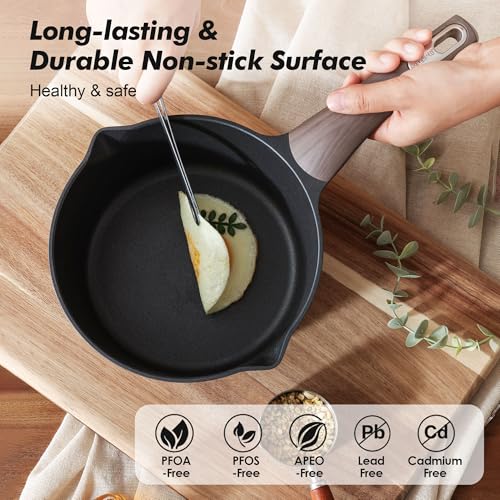SENSARTE Nonstick Sauce Pan with Lid, 3.0 Quart Saucepan with Double Spout, Multipurpose Large Cooking Pot, Non toxic Kitchen Sauce Pot, Non stick Saucier Pan, Induction Comptable, PFOA Free - Image 4