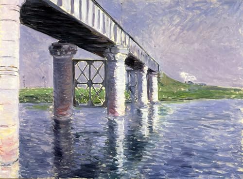 Tableau Toile Le Pont d'Argenteuil Gustave Caillebotte pour Salon Déco Murale 60x90cm
