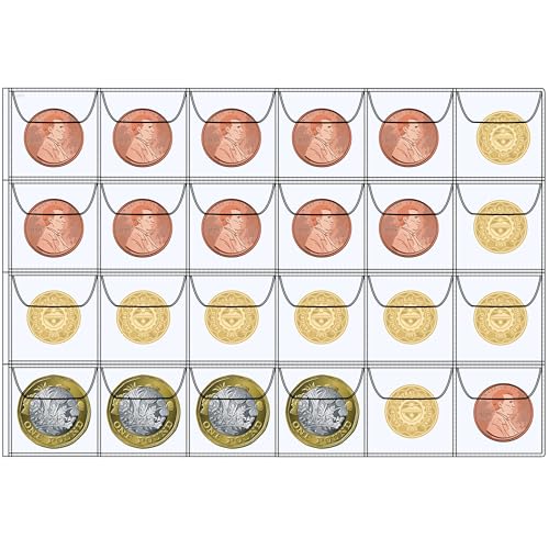 Image of SPS Coin Collection Album - 240 Pockets | Holds Small & Large Coins | 14 Sheets | Premium Storage for Collectors | Black
