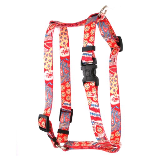 Image of Yellow Dog Design Bohemian Patchwork Roman Style H Dog Harness Fits Chest of 8 to 14 inch, X-Small /3 /8