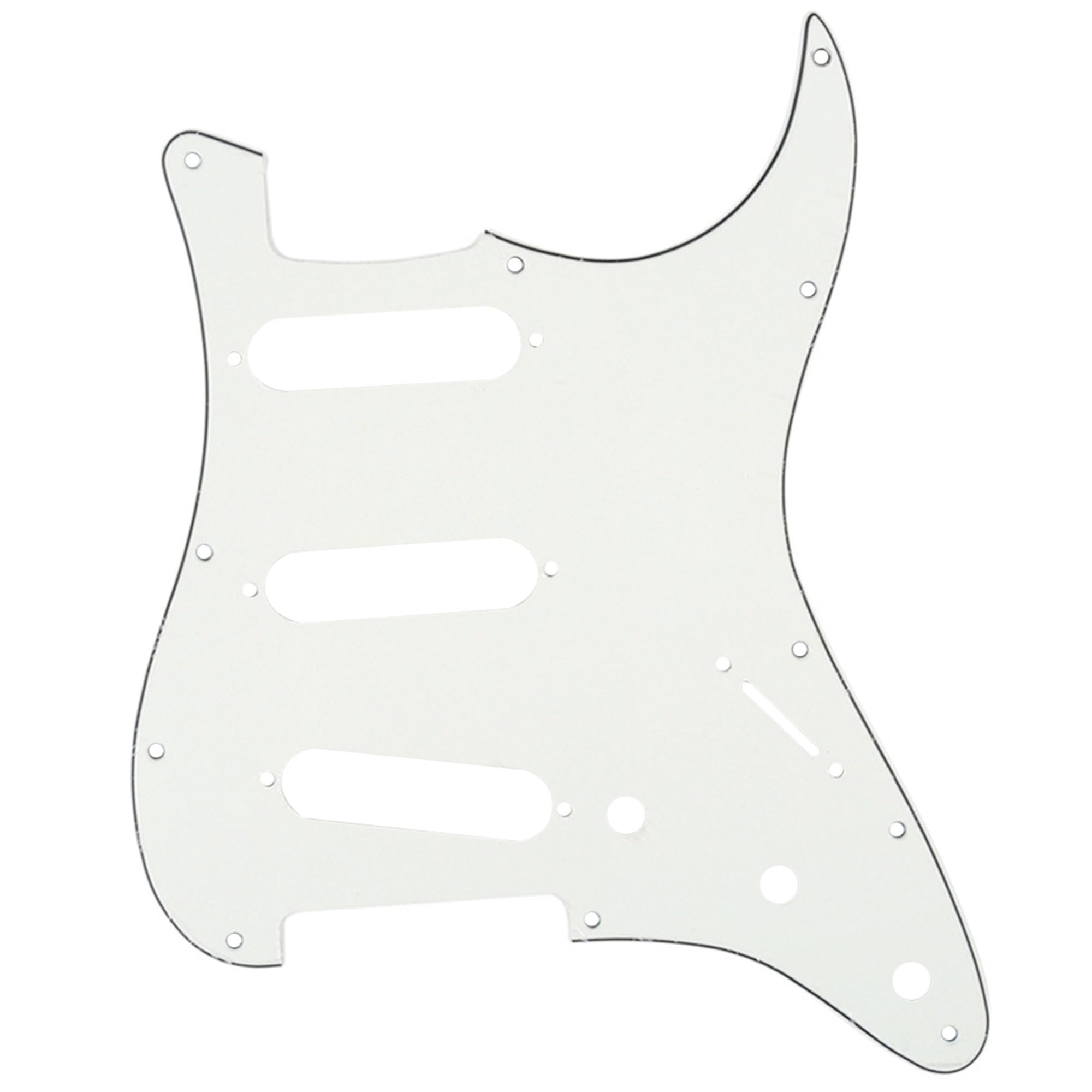 Musiclily 11 Hole SSS Strat Pickguard Scratch Plate for Fender USA/Mexican Standard Stratocaster Modern Style Electric Guitar, 3Ply Parchment