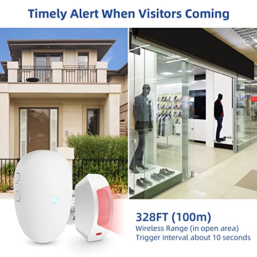 Towode Wireless Pir Motion Sensor Detector Door Chime,Shop Store Front Door Entry Welcome Doorbell Chime,Plug In Motion Chime Kit With Sensor Alarm Store Welcome Buzzer Monitor #TOP3