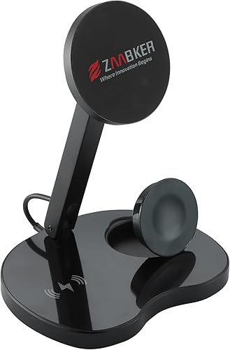 Miniatura 2 de ZAABKER Cargador magnético inalámbrico 3 en 1 para modelos 12 y superiores de la serie iPhone con adaptador de corriente de 20 W, repuesto de carga