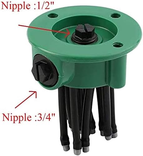 Miniatura 3 de ZYYAY - Sistema de riego de césped para manguera de jardín, cabezal de fideos con 12 boquillas de rociado, boquilla ajustable de 360  para riego al