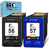 hp 56 57 ink cartridges 【Alto rendimiento de páginas】Hasta 520 páginas por cartucho negro a 20ml y 500 páginas por cartucho tricolor a 17ml, (basado en una cobertura del 5%) (los rendimientos se prueban en ISO 24711 en modo predeterminado) (el tamaño de la imagen, la configuración de la impresora y la temperatura pueden afectar el rendimiento de la página). 【Alto rendimiento】 Es fácil de instalar, la impresión es nítida y clara con una restauración perfecta del color.