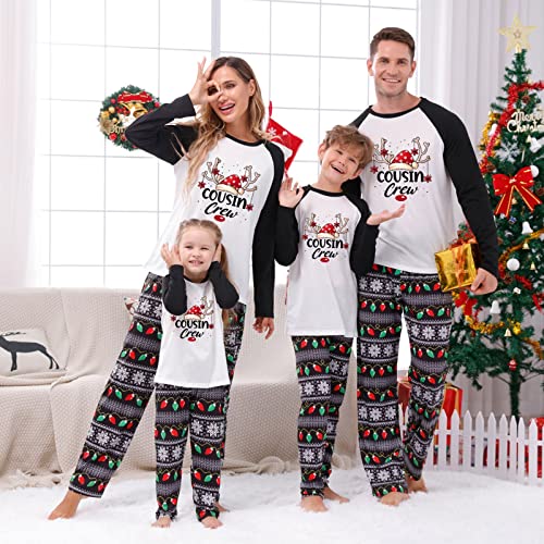 Christmas Pajamas for Family, Buffalo Plaid Cousin Crew Family Christmas Pjs Matching Sets Long Sleeve Xmas Sleepwear2