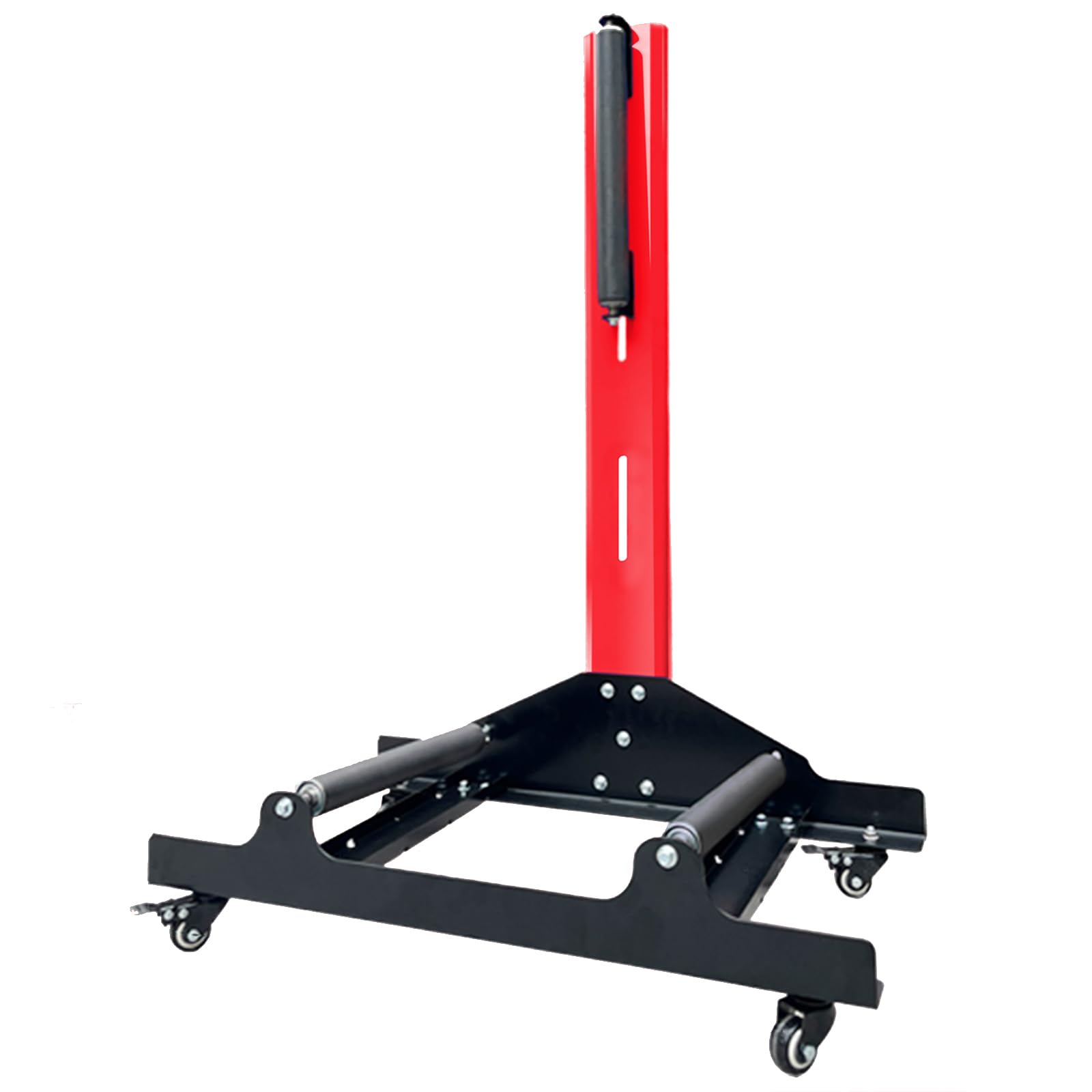 XCSCUK Heavy Duty Tire Cleaning Stand,Tire Cleaning Rack,with 3 Stainless Steel Rollers, for Garage, Auto Repair Shop, Personal Workshop (Red)