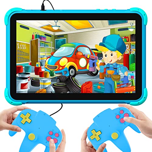 10 inch Kids Tablet with Gamepad Android Tablet for Kids Toddler Tablet 2GB+32GB Support Parental Control Dual Cameras,Games,1280x800 IPS Eye Protection Kid Proof Case