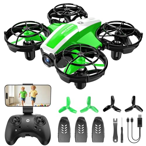 Holy Stone Mini FPV Drone with 1080P HD Camera for Kids & Beginners, RC Nano Quadcopter with Optical Flow Hover, Gesture Control, 3D Flips, 3 Batteries, Great Gift Toy for Boys and Girls, HS210P Green