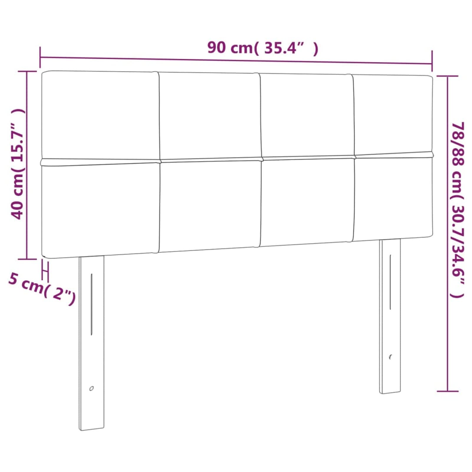 Brokky Tête de lit Taupe 90x5x78/88 cm Tissu,Tete de lit capitonnée,tête de lit à Poser au Sol