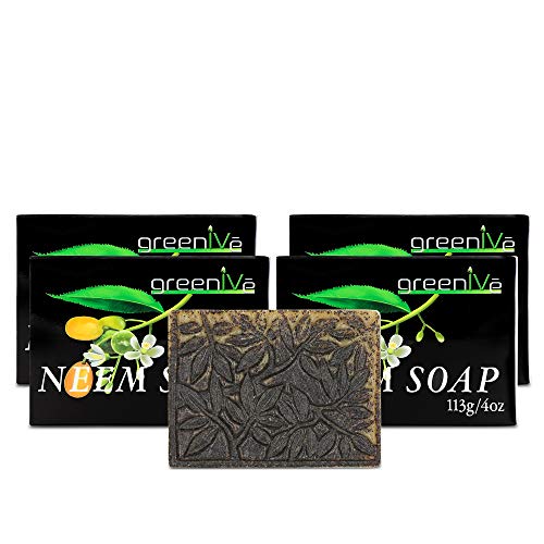GreenIVe Handcrafted Neem Bar Soap, Small Handmade Batches, Moisturize and Cleanse (4 Pack)