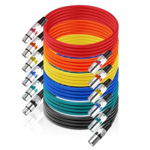 Pack de 6 cables XLR para micrófono de 2 m, cable DMX, cable de conexión de señal de micrófono DMX, cable de audio para micrófono, cable de audio de 3 pines XLR macho a hembra, cable de micrófono para