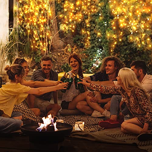 Image of Product Title : Amir Solar Powered String Lights, 100 LED Copper Wire Lights, Starry String Lights, Indoor /Outdoor Waterproof Solar Decoration Lights for Gardens, Home, Dancing, Party (Warm White)