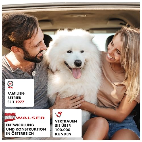 Walser Premium Auto Hundedecke Rocky, 100% wasserdichte Rücksitz Autoschondecke inkl. Seitenschutz und Sichtfenster, Rückbank Autodecke ideal für Reise & Transport mit kleinen und großen Hunden