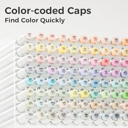 Image of Ohuhu Alcohol Brush Markers Pastel-48 Colors of Honolulu Sweetness-Alcohol Based Double Tipped Art Marker Set for Artist Adults Coloring Illustration- Brush & Chisel