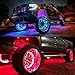 DEERMOTO 4PCS 15.5inch RGB LED Wheel Rim Lights with Bluetooth and Remote Control,Wheel Ring Light Kits with Turn Signal and Braking Function Tire Lights for Pickup Truck SUV Car (15.5inch)