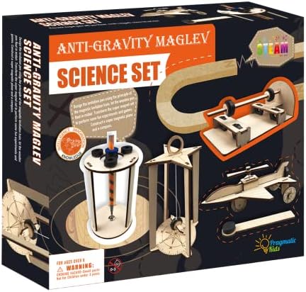 4in1 Anti-Gravity Maglev Educational Science Set for Kids. Perform Fun Experiments and Games by Transforming Magnets to Form a Plane, a Functional Compass, a Floating Arrow, or a Standing Pen