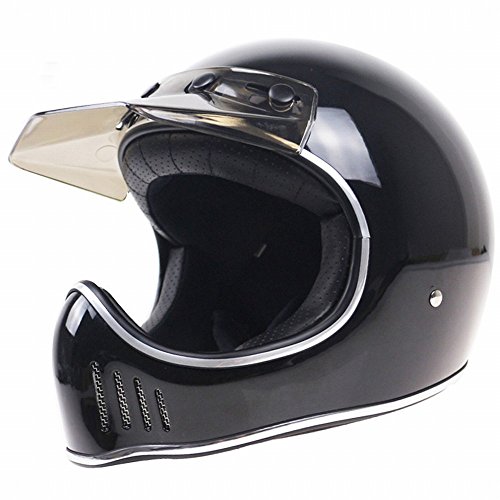 Casque intégral rétro moto contre le vent et le bruit de la route en taille M