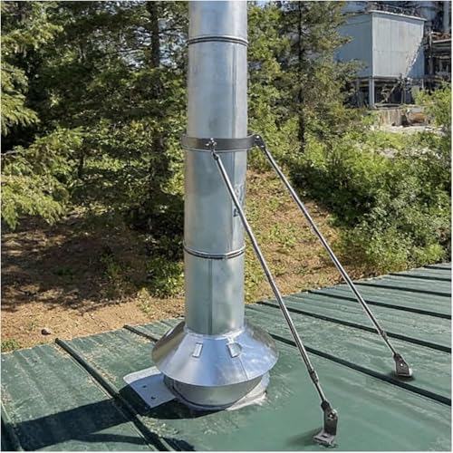 HEFJIAYCIQ Soporte De Montaje Para Tubos De Chimenea, Soporte De Acero Inoxidable Para Tubos De Chimenea, Accesorio Metálico Para Sistema De Tubos De Estufa,Plata,130mm