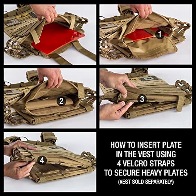 Weight Vest Plates for Tactical Weighted Vests ¨C WODs, Workout, Strength and Endurance Training, Running ¨C 3D Curved Ergonomic Design ¨C Available 7LB/11LB/17LB/27LB