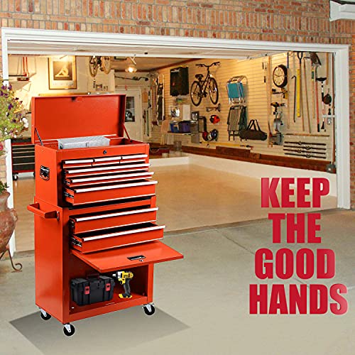 Jd Trading 8-Drawer Rolling Tool Chest 2 In 1 High Capacity Tool Box Detachable Organizer Tool Storage Cabinet With 4 Wheels & Lockable Lined Drawers For Garage Warehouse Workshop (Red) #TOP3