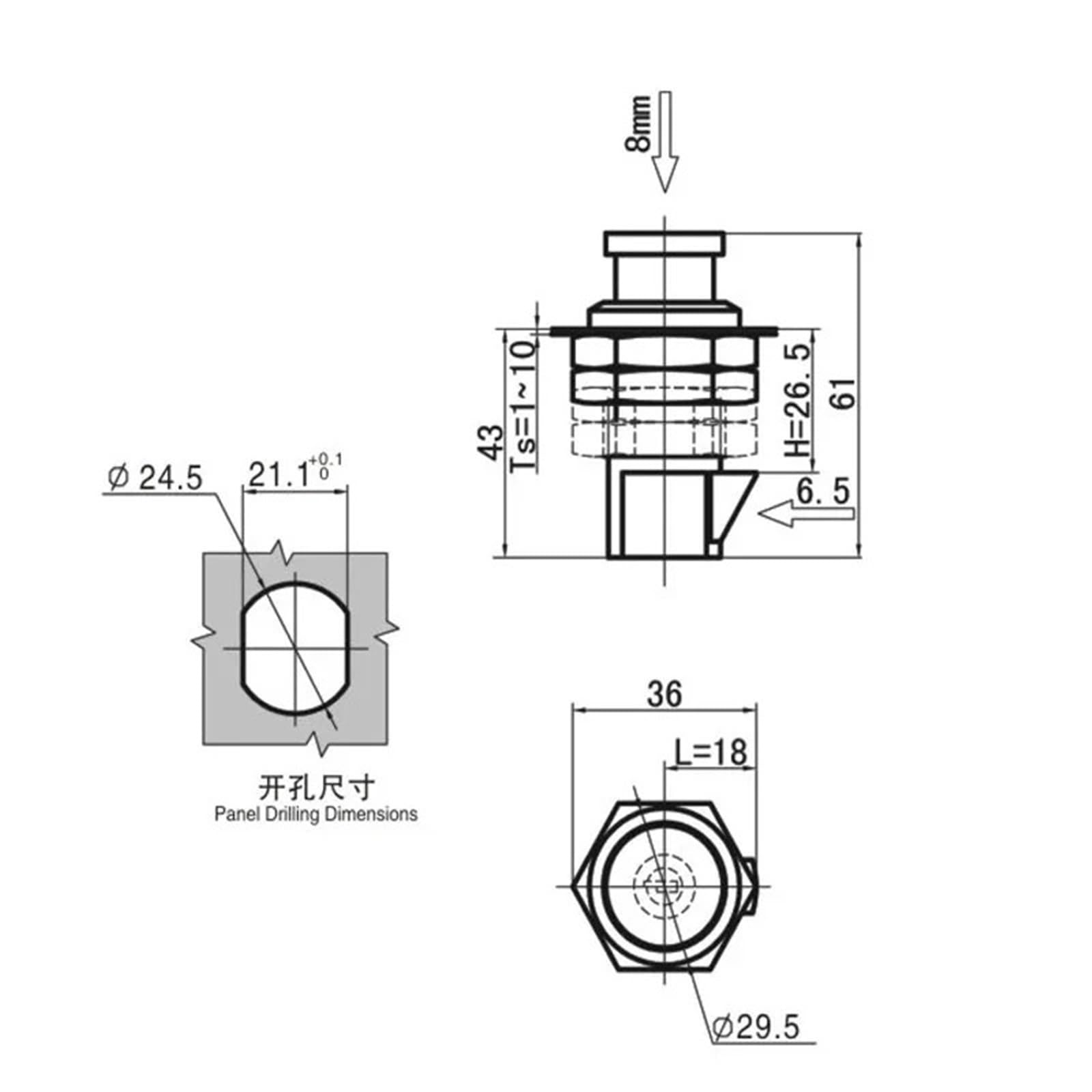 Bezkluczykowy zamek do szafki z lub zamkiem na klucz do szuflady łodzi Meble gablota szafka na dokumenty skrzynka powietrzna MS206 1 szt. (bez cylindra z gałką)