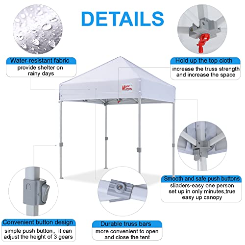 Image of MASTERCANOPY 5x5 Heavy Duty Pop Up Canopy Tent with Roller Bag(White)