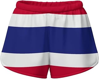 Uzbekistan Flag Summer Beach Shorts 80s 90s Women's Swim Trunks Printed Beach Shorts for Women