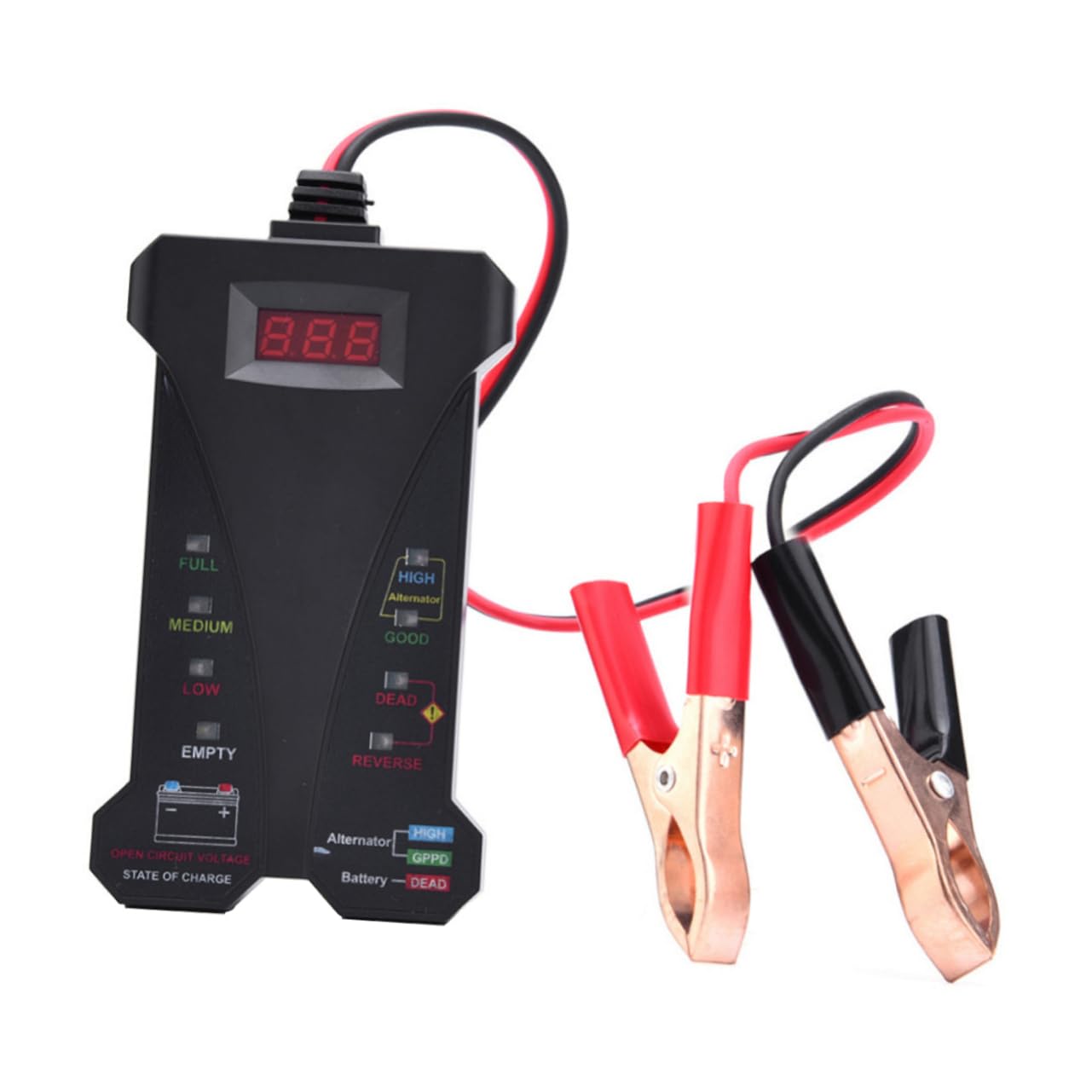 Comprobador de Batería Digital 12 V, Modelo 805, Plástico Metal