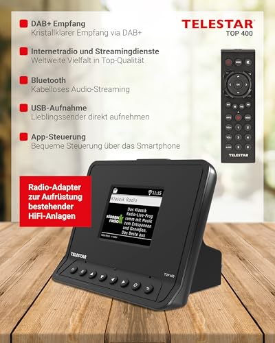 TELESTAR TOP 400 – HiFi-Adapter (Adapter zum Nachrüsten von Internetradio, DAB+, Streamingdiensten, Bluetooth Audio-Streaming, USB-Aufnahme) – Schwarz – Bild 6
