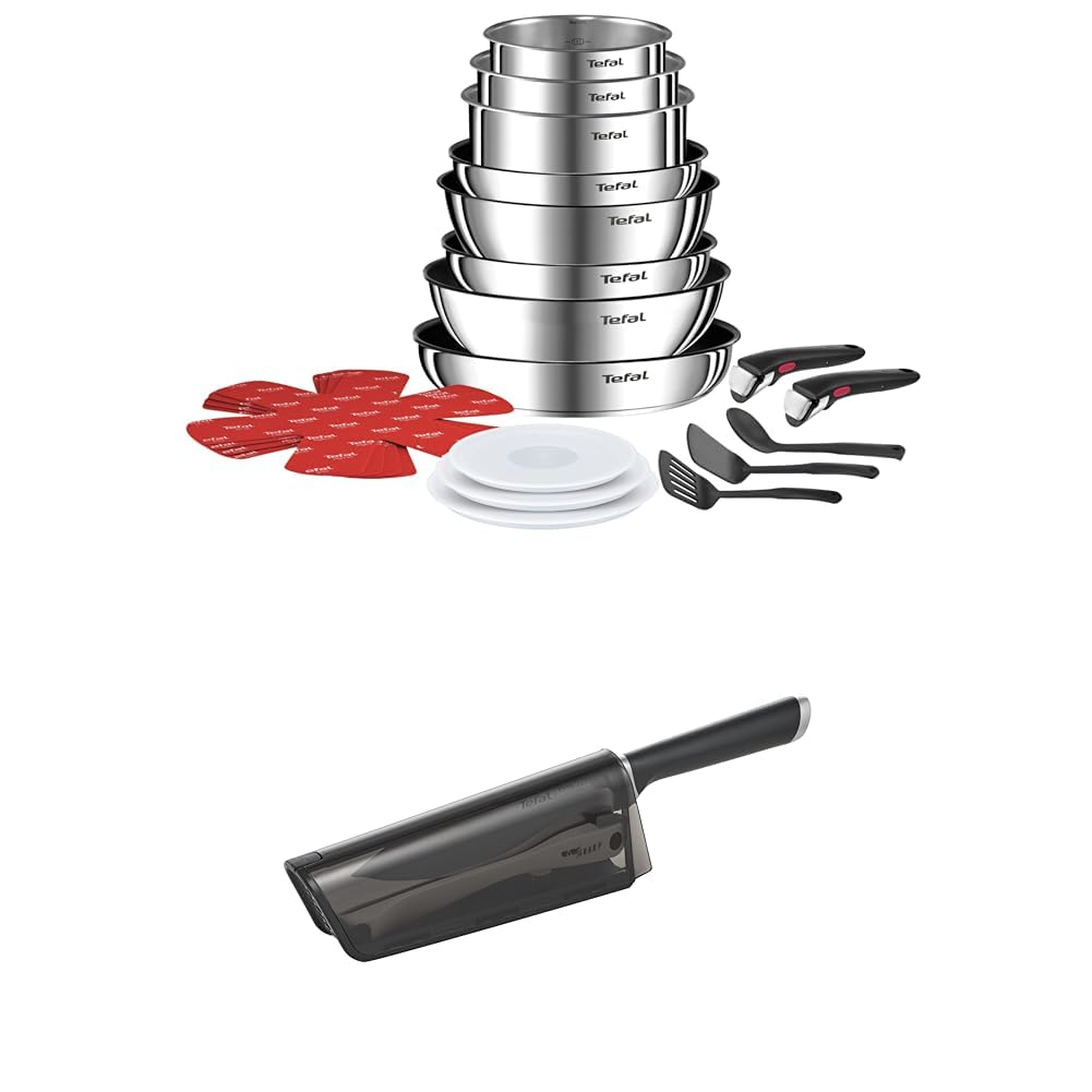 Batterie de cuisine Tefal Ingenio 20 pcs et couteau Ever Sharp