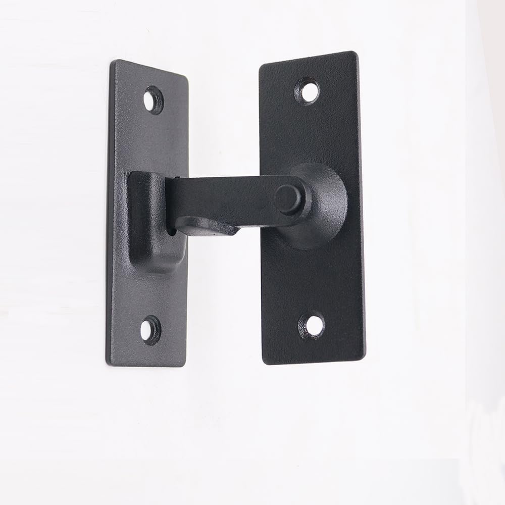 Large 90 Degree Right Angle Door Lock，304 Stainless Steel Sliding Door Latch，Barn Door Lock flip Door Lock Curved Door Buckle (Black)