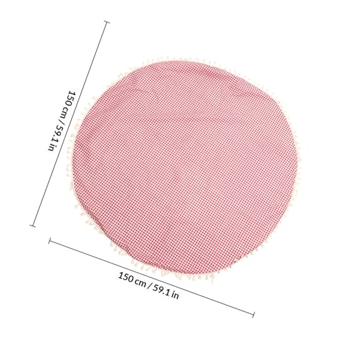 Nappe ronde 150 cm coton-polyester rouge décoration table maison - 3