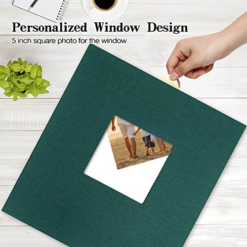 potricher Fotoalbum, Leinen, Hardcover, 10 x 15 cm, 1000 Fotos, große Kapazität, für Familie, Hochzeit, Jahrestag, Baby-Urlaub (Dunkelgrün… – Ansicht 2