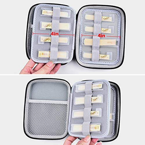 Reeds Case Compatible With 12 Pcs Vandoren/For D'addario Woodwinds/For Glory/For Rico Tenor Alto Saxophone Clarinet Reeds. Storage Holder For Reed And Humidity Pack (Box Only) -Grey Inner #TOP2