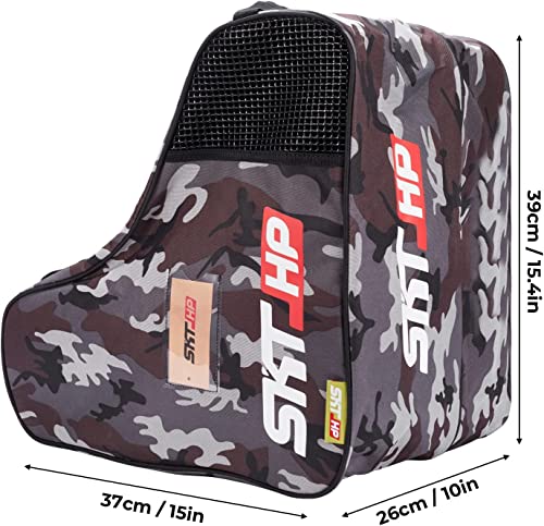 Fun Illuminating Girls Boys Adjustable Flashing Inline Skates And Roller Skate Bag Camo Grey #TOP5