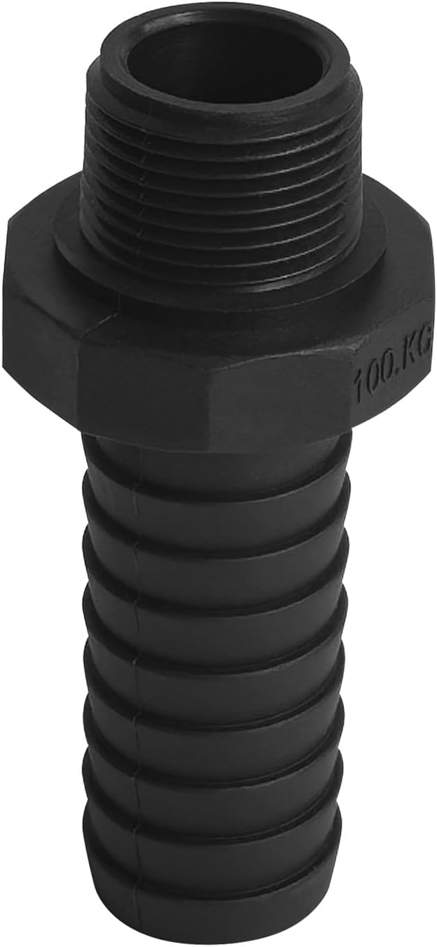 10 pcs 1" Barb x 3/4" NPT Male Connector, Plastic Hose Barb Fitting | Adapter, Industrial Hose Barbed to Pipe Fittings Connect