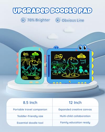 ORSEN 12 Inch LCD Doodle Board Tablet Toy - Green Dinosaur Drawing Pad for Kids 3-6 Years Old - Christmas and Birthday Gifts Blue - Image 3