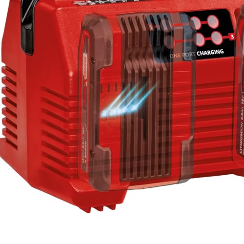 Cargador múltiple Einhell para solucionar la espera cargando cuatro baterías a la vez 6