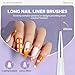 MelodySusie 5Pcs Nail Art Liner Brushes Professional Gel Polish Painting Art Design Pen Set for Thin Long Lines, Tiny Details, Fine Drawing, Delicate Coloring Sizes 5/7/9/11/20mm