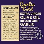 USDA Certified Organic Extra Virgin Olive Oil - Infused with toasted Garlic Low FODMAP by Garlic Gold 250 ML (Pack of 2)