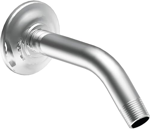 Moen S122 Premium - Brazo de ducha estándar de 8 pulgadas con brida a juego incluida, cromado
