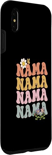 Miniatura 3 de iPhone XS Max Nama pregnancy announcement surprise Grandma groovy wavy Case
