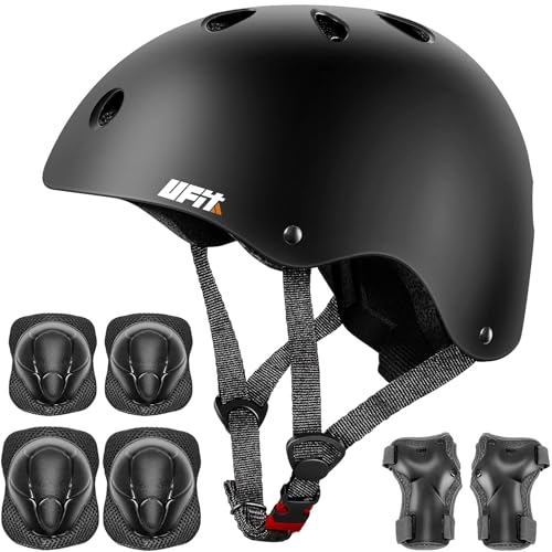 Kids Protective Gear Set and Helmet,Boys Girls Adjustable Helmet with Pads Set Knee Elbow Pads and Wrist Guards for Roller, Scooter, Skateboard, Bicycle for 3-8 Years Old Kids