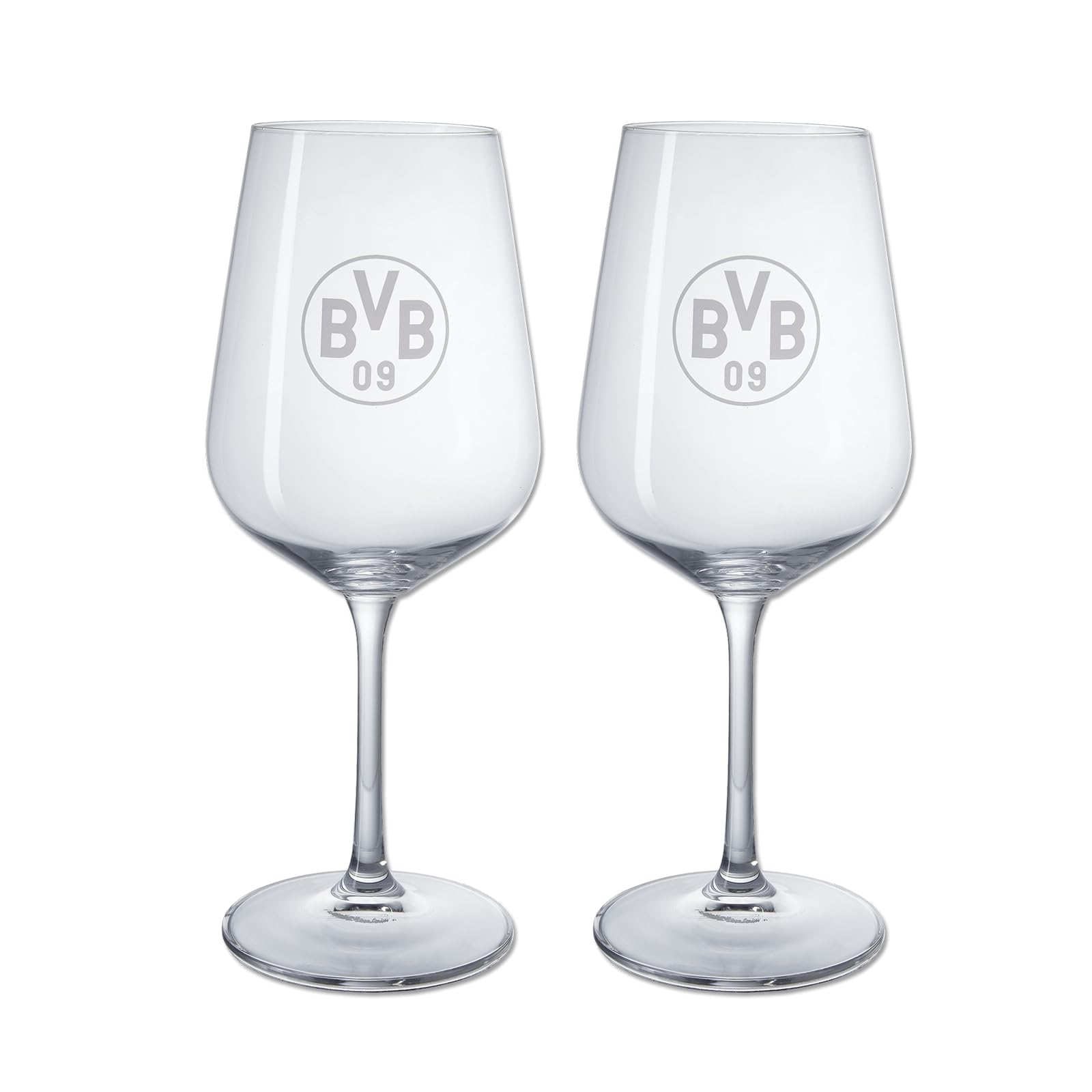 BVB Wine Glass Set of 2 Universal Wine Glass with Printed BVB Logo 0.45 L Dishwasher Safe