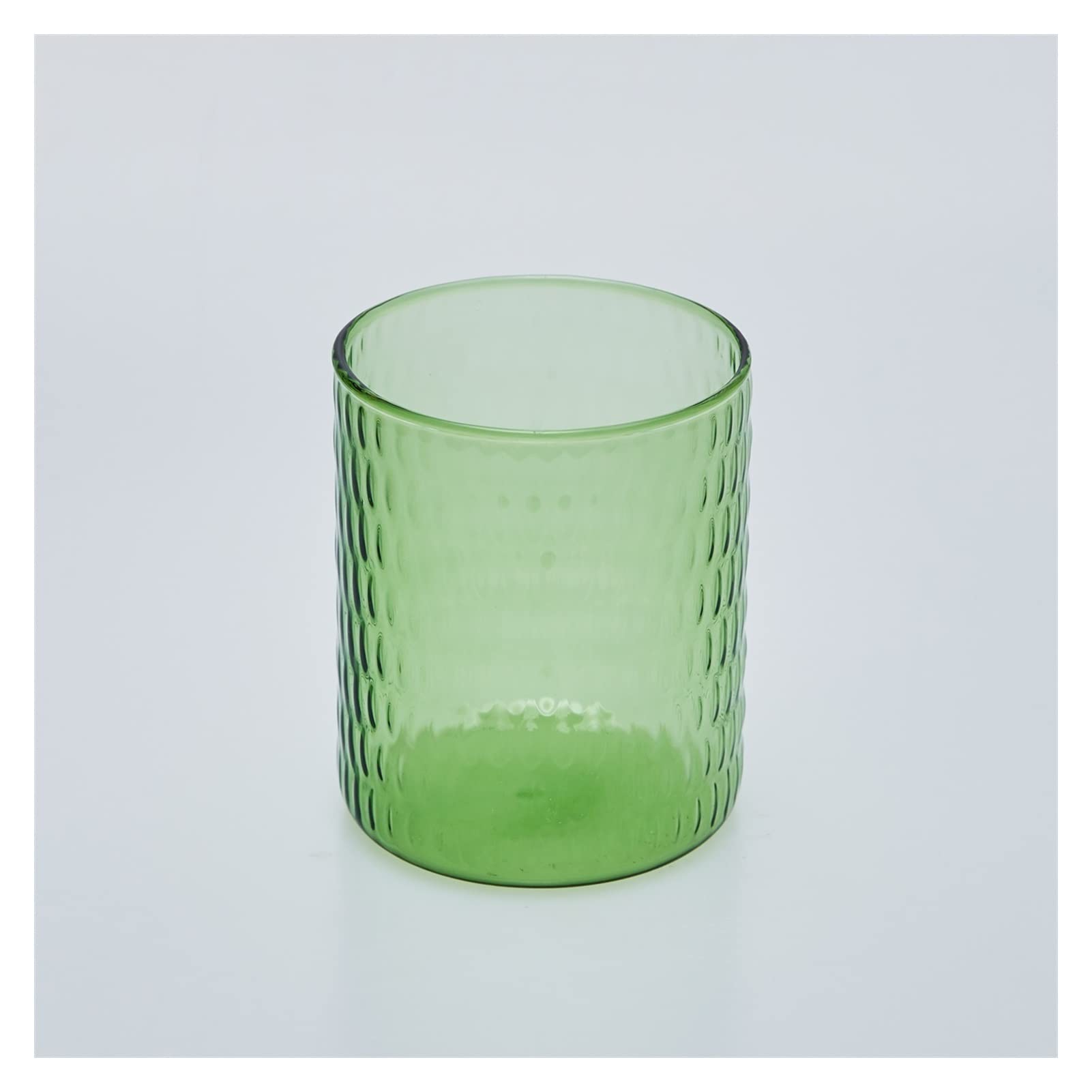 Tazas de té de vidrio verde y vasos de whisky resistentes al calor