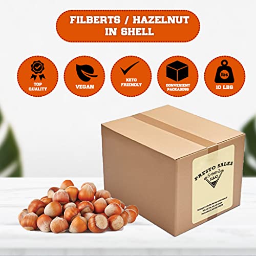 Presto Sales Filberts Hazelnuts Raw In Shell - 160 oz. (10 lbs.) Convenient Bag in a Box - Non-GMO Oregon, USA - Natural Healthy Snacks Keto/Paleo Friendly, Low-Carb, High-Protein & Easy to Crack Healthy Vegan – Ideal for All Ages - Thumbnail 2