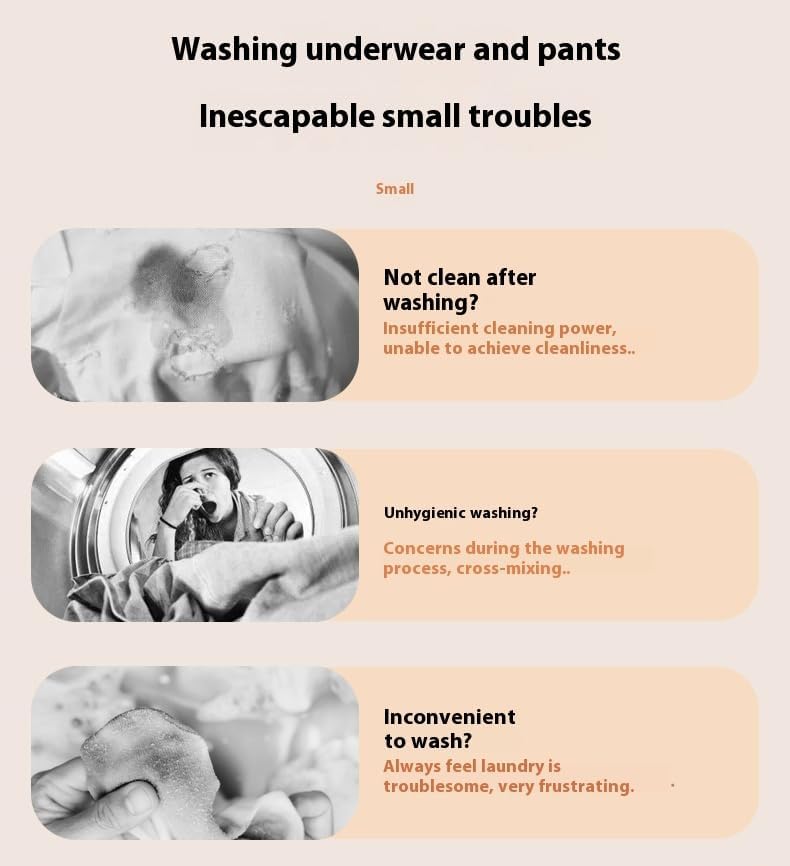 Miniatura 4 de Lavadora de ropa interior portátil - Mini sistema de lavandería inalámbrico y recargable, lavadoragiratoria compacta completa para delicados