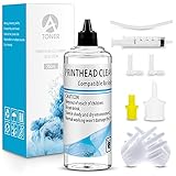kit de limpieza de cartuchos hp El paquete incluye: el mejor kit de limpieza de impresora Atoner de inyección de tinta incluye limpiador de cabezal de impresión de 250 ml, jeringa (5 ml), tubo de silicona, boquilla blanca, boquilla amarilla, 2 tubos en forma de L, un par de guantes e instrucciones (idioma español no garantizado). Sin desmontar el cabezal de impresión, es fácil de operar y ayuda a su limpieza más conveniente