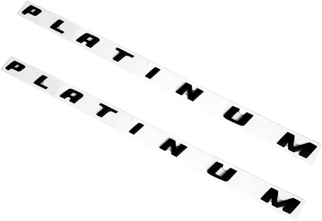 2pcs Platinum Emblem, 3D Platinum 29inch Side Badge Nameplate Replacement Decal Sticker for Ford F150 F250 F350 (Black)